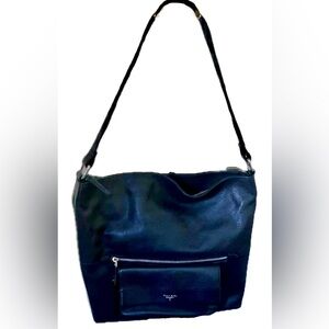 TAHARI Pebbled Leather Black Shoulder Bag NWOT